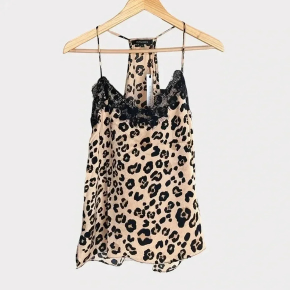 NWT Olivaceous Animal Print Lace Camisole Top Size Large - Picture 1 of 6